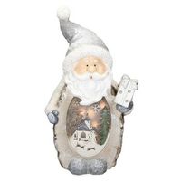 figura decorativa de papa noel iluminacion led 52cm blanco ecd germany