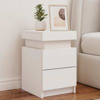 mesitas de noche - mueble para dormitorio - madera de ingenieria - blanco 35x39x55cm