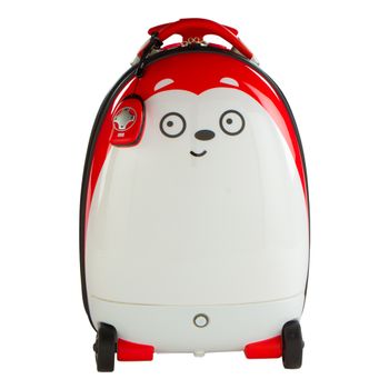 Trolley Teledirigido Infantil con Mando y Asa Extensible, 31x25x42 Cm, Blanco y Rojo