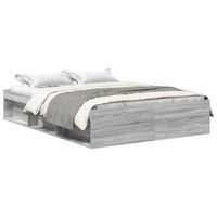 estructura de cama de matrimonio sonoma gris 135x190 cm vidaxl