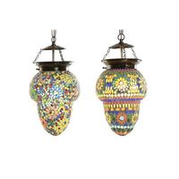 lampara techo cristal metal 20x20x28 mosaico