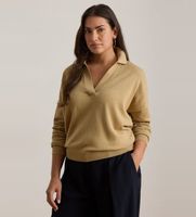 lauren ralph lauren para mujer 200p14056004 jersey tipo polo de algodon y modal beige l casual manga larga