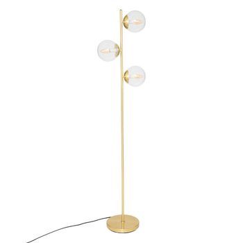 Lámpara De Pie Recta De Metal H162cm Dorado