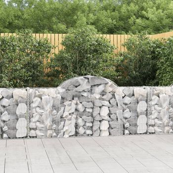 Cestas De Gaviones 4 Piezas | Gavión Para Piedras | Gavión Decorativo Forma De Arco Hierro 200x30x80/100 Cm Cfw760792
