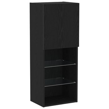 Conjunto De Mueble De Tv Con Led Roble Negro 40,5 X 30 X 102 Cm Vidaxl