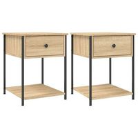 mesitas noche 2 uds madera ingenieria roble sonoma 44x45x58 cm vidaxl