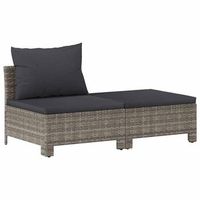 set de muebles de jardin 2 uds  conjunto de comedor  conjunto de descanso cojines ratan sintetico gris