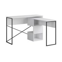 escritorio modular de madera badau - 110 x 102 x 77 cm - blanco