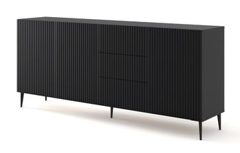 Cómoda efecto madera Negro LED