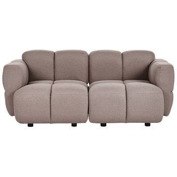 Sofá De Dos Plazas Modular Moderno Con Dos Módulos Esquineros Seccionales Tapizado En Tela Gris Pardo Maksaberg