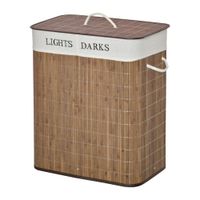 cesto para ropa sucia 52x32x63 cm marron