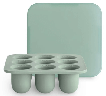 Mushie Bandeja Cubitera Alimentos Solid Cambridge Blue 10.5x10.5x3.5 cm