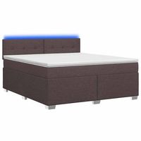 cama tapizada 190x144x88 cm tejido - marron