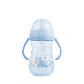 Vasito de PP con pajita de silicona 300ml Dino World Azul
