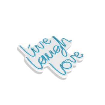 Iluminación Led Decorativa De Plástico Live Laugh Love Azul 30.5x35.5x2 Cm