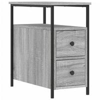 mesita de noche  mesa auxiliar  mesilla madera de ingenieria gris sonoma 30x60x60 cm