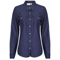 vila camisa vibista denim para mujer