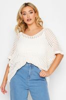 yours top blanco de ganchillo mujer curvy y tallas grandes yours