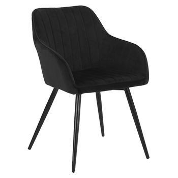 Silla De Terciopelo Negro Bertille