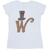 willy wonka camiseta w logo hat para mujer