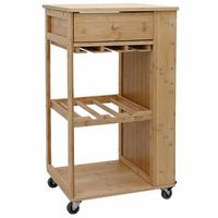 carrito de cocina con ruedas natural 475 x 36 x 83 cm bambu vidaxl