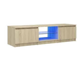 Armario tv con luces led roble sonoma 140x40x35,5 cm