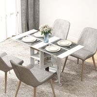 mesa de comedor plegable de melamina homcom 120x60x75 cm blanco