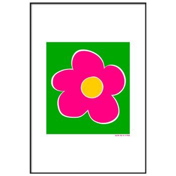 Panorama Cuadro Enmarcado Agatha Ruiz De La Prada Flor Fondo Verde 50x70 Cm