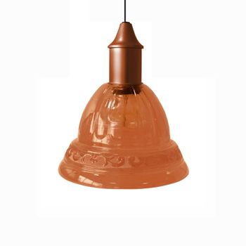 Lámpara de suspensión  campanilla vidrio cobre D16,5 cm
