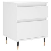 mesita de noche mesilla de noche - madera contrachapada blanco 40x35x50 cm mc7975