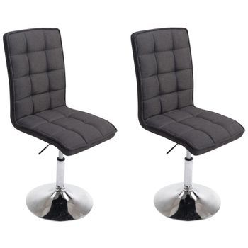 Set De 2 Sillas De Salón Peking En Tela Gris Oscuro 56x43x90 Cm Clp