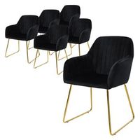 6x sillas de comedor con patas de metal negro ml-design