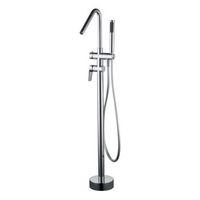 grifo banera-ducha cromado en laton y zama con cartucho ceramico y tubo flexible