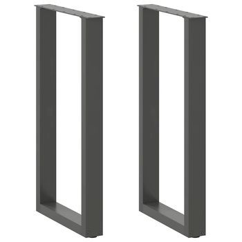Patas De Mesa Centro Forma U 2 Uds | Patas Para Mesa Acero Antracita 50x(90-91) Cm Cfw382834