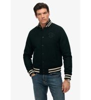 superdry para hombre m5012185a chaqueta varsity monogram verde m casual lana
