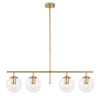 lampara de techo roe-10785 oro brillante metal vidrio 81x15x36-76 cm