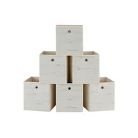 caja almacenaje con asa organizadora de tela oxford y tela no tejida ajustable plegable blanco vintage  26 x 26 x 28 cm