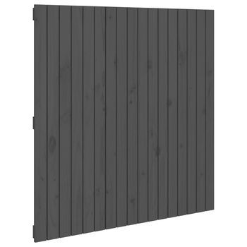 Cabecero De Cama De Pared Madera Maciza Pino Gris 108x3x110 Cm