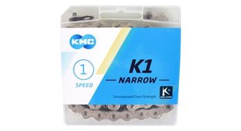 Kmc k1 3 32 narrow silver cadena de bicicleta de 100 eslabones