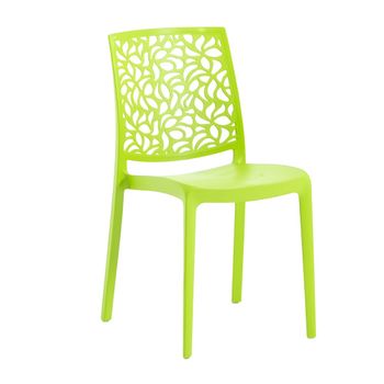 Conjunto de 6 sillas de resina para interior o exterior verde lima