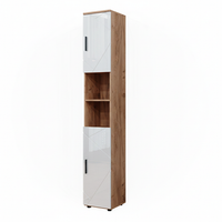 armario de bano irma 30 x 192 cm con puertas y compartimentos abiertos vicco