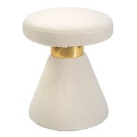 mesita de tela acolchada blanca y dorada o cm 42x51