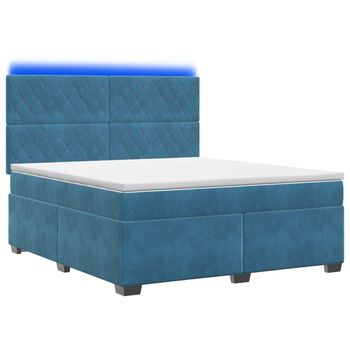 Cama Tapizada 144x200x140,5 Cm  - Azul