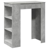 mesa alta bar con estantes madera gris hormigon 95x47x1035 cm vidaxl