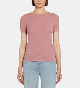 Marella para mujer. 2613361174200 Camiseta Mlsgamma rosa (S), Casual, Viscosa, Manga corta