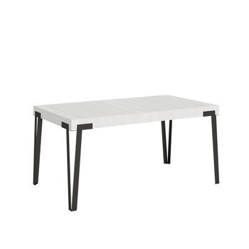 Mesa Extensible 90x160/264 Cm Rio Fresno Blanco Estructura Antracita
