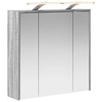 Armario Con Espejo De Baño Gris Sonoma 63,5 X 16 X 62,5 Cm Vidaxl
