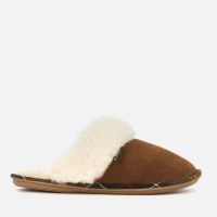 barbour womens lydia suede mule slippers - camel - uk 3