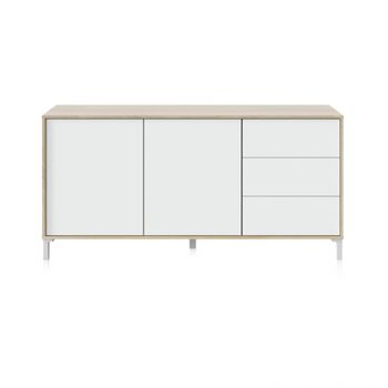 Aparador con gran espacio de almacenamiento 154 cm blanco roble