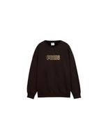 sudadera puma maximal metallic oversized crew fl mujer negro